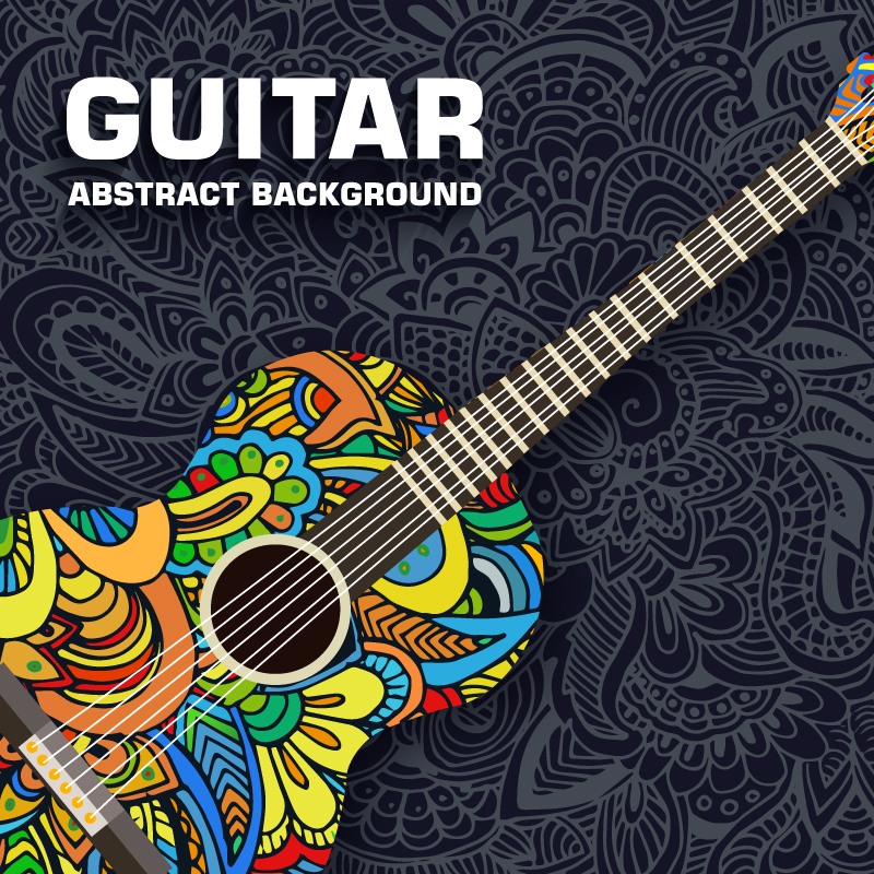 Creative Guitar pattern vector material
